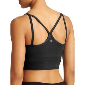 Athleta Black Barre Up Bralette Strappy Mesh Yoga Athletic Size Large